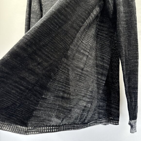 Belldini Women's Cardigan Sweater Size XL Black Gray Artsy Knit Long Sleeve Open - Picture 7 of 9